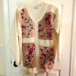 Hand knit v-neck sweater
